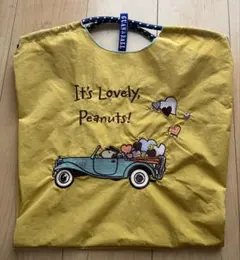 スヌーピー刺繍エコバッグ イエロー