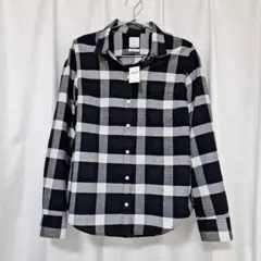 新品 Gap チェック柄長袖シャツ XXXS ネイビー