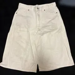 ホワイト デニム ハーフパンツ
