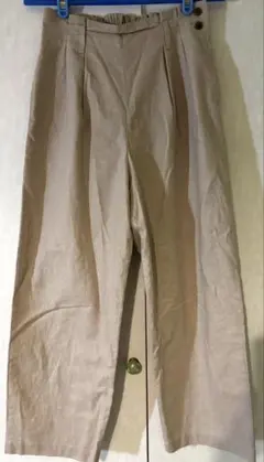 Nano universe（ナノ・ユニバース）プリーツ ワイドパンツ ベージュ