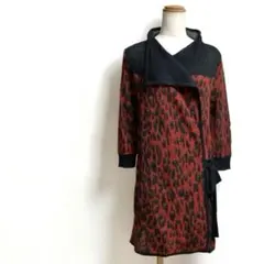 【希少】ディーゼル アルパカ100% レオパード柄カシュクールニットカーディガンのサムネイル