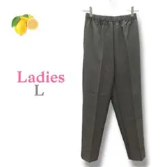 『千鳥格子』カジュアルパンツ ウエストゴム【L】総柄 レディース