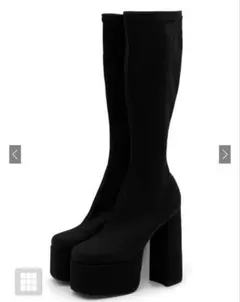 ウルトラストレッチチャンキーヒールロングブーツ[zr1238]