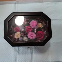 ダークブラウンドライフラワーアクセサリーケース
