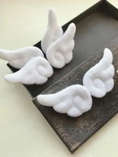 白い天使の羽 6個（3ペア）セット/ぬい服　デコパーツ