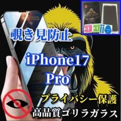 ★プライバシー保護★覗かせない　iPhone17Pro　ゴリラフィルム