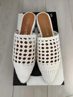 【新品未使用・完売品】staccato ミュールサンダル22cm STACCATO | アスケサリースカーフコンビミュール (サンダル