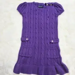 ラルフローレン ケーブルニット ワンピース パープル 4T 110cm