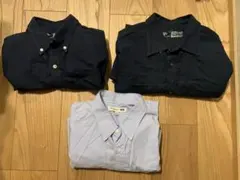 3枚セット　無印良品　長袖　シャツ　L メンズ　ユニクロ　コットン　綿　紺