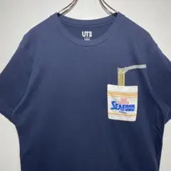 UNIQLO Tシャツ　サイズL カップヌードル　シーフード　ポケT 希少　古着