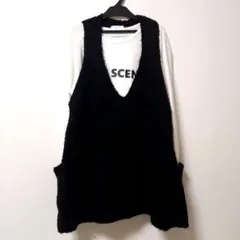 2025新品シアン　トウキョー　ループヤーンフレアーベスト　ブラック