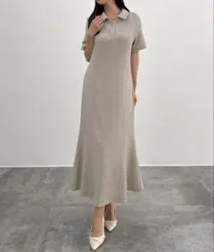 CENEA ストレッチジャガードポロワンピース XL
