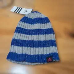 adidas リバーシブルニット帽 グレー/青 OSFZ