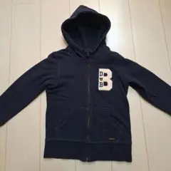 DOUBLE.B フード付きネイビー パーカー140cm ミキハウス