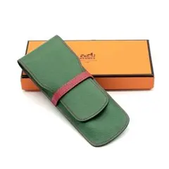 エルメス HERMES ペンケース 筆箱 クシュベル レザー レッド 刻印あり