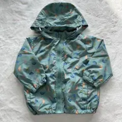 未使用　バースデー　恐竜柄 フード付きウィンドブレーカー　起毛　アウター