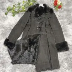 極美品✨AVON Lois CRAYON ムートンコート黒M 総裏リアルファー