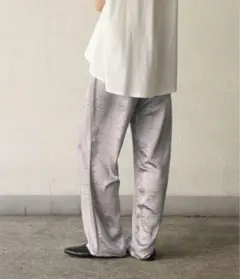 ◆ 股下丈が選べる ◆カラーサテンパンツ　グレー