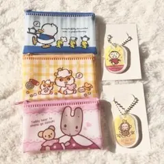 サンリオ セリア フラットポーチ アクリルキーホルダー 5点セット