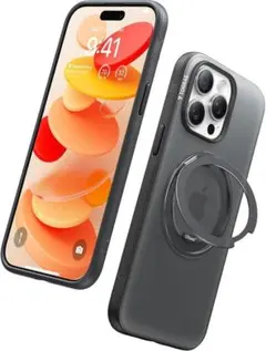iPhone 15 Pro 用ケース 360度回転スタンド MagSafe対応