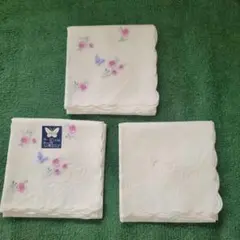 HM 花と蝶刺繍 ハンカチ3枚セット