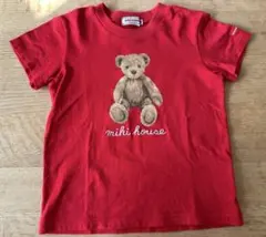 ミキハウス　半袖　Tシャツ　赤　くま　100㎝　日本製　綿