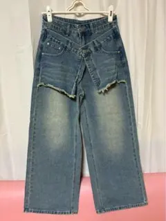 Dazy カットオフデニム M トレンド ハイウエスト ウォッシュ加工