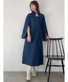 【美品】dazzlin カーブジャケットSET2wayデニムキャミワンピース
