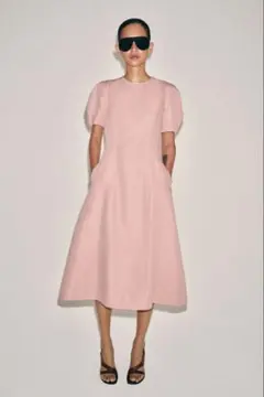 ZARA チェック柄ポプリンワンピースZWCOLLECTION S ピンク - メルカリ
