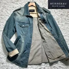 バーバリーブラックレーベル　デニムジャケット　L チェック