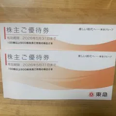 東急　株主優待券　2冊（100株以上500株未満）