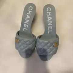 CHANEL サンダル ライトブルー ミュール 37のサムネイル