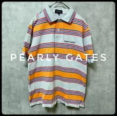 ✴️パーリーゲイツ　ボーダー柄　ポロシャツ　マルチカラー　ゴルフ　Ｓ