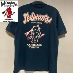 TEDMAN テッドマン 染み込みプリント ポロシャツ　黒　鹿の子生地 Mサイズのサムネイル