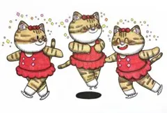 フィギュアスケート猫ちゃん【額なし】直筆 手書き 一点物