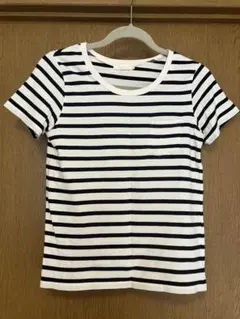 earth music&ecology ボーダーTシャツ アイボリー M