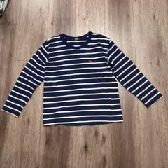 POLO ネイビーとホワイトストライプ 長袖カットソー