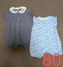 ユニクロ 西松屋 ロンパース 2枚 まとめ売り 80サイズ 女の子