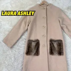 ✨美品✨LAURA ASHLEY 9号 コート ファーポケット付き 上品デザイン