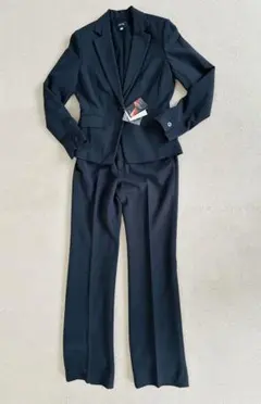 【新品未使用品】〜1/21終了洗えるパンツスーツ 黒　ビジネス就活 レディス9号