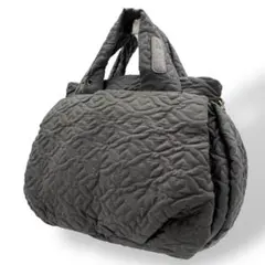 シーバイクロエ ハンドバッグ 腕掛け ナイロン グレー系 キルティング ロゴ