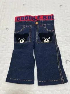 DOUBLE.B クマ刺繍デニム風パンツ