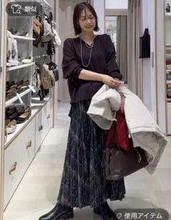 完売GLOBAL WORK メルティリブVネックプルオーバー　ブラウン　L