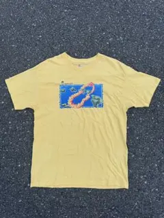 Hanes イエロー Tシャツ Lサイズ ハワイ地図プリント