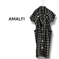 希少【AMALFI】シャツ ワンピース ロング丈 半袖 ノースリーブ 2way