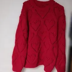 titivate　ハート柄 赤 ニットセーター 長袖