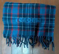 renoma　ブルーチェックマフラー