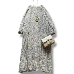 美品◆アーバンリサーチドアーズ インドコットンプリントワンピース ギャザー 総柄