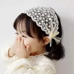 ベビー キッズ レース カチューシャ オフホワイト ヘアバンド 可愛い 新生児