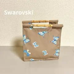 Swarovski スワロフスキー バンブーハンドル バタフライ柄 トートバッグのサムネイル